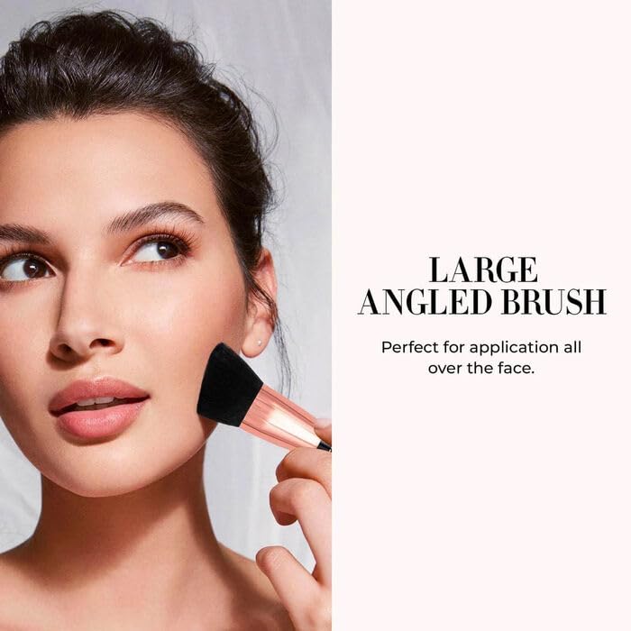 LUMINESS Silk Airbrush Spray Foundation 2-PC Kit - Foundation & Dual-Sided Angled Makeup Brush - Buildable Coverage, Anti-Aging Formula, Humidity Resistant, Hydrates & Moisturizes, Light Medium