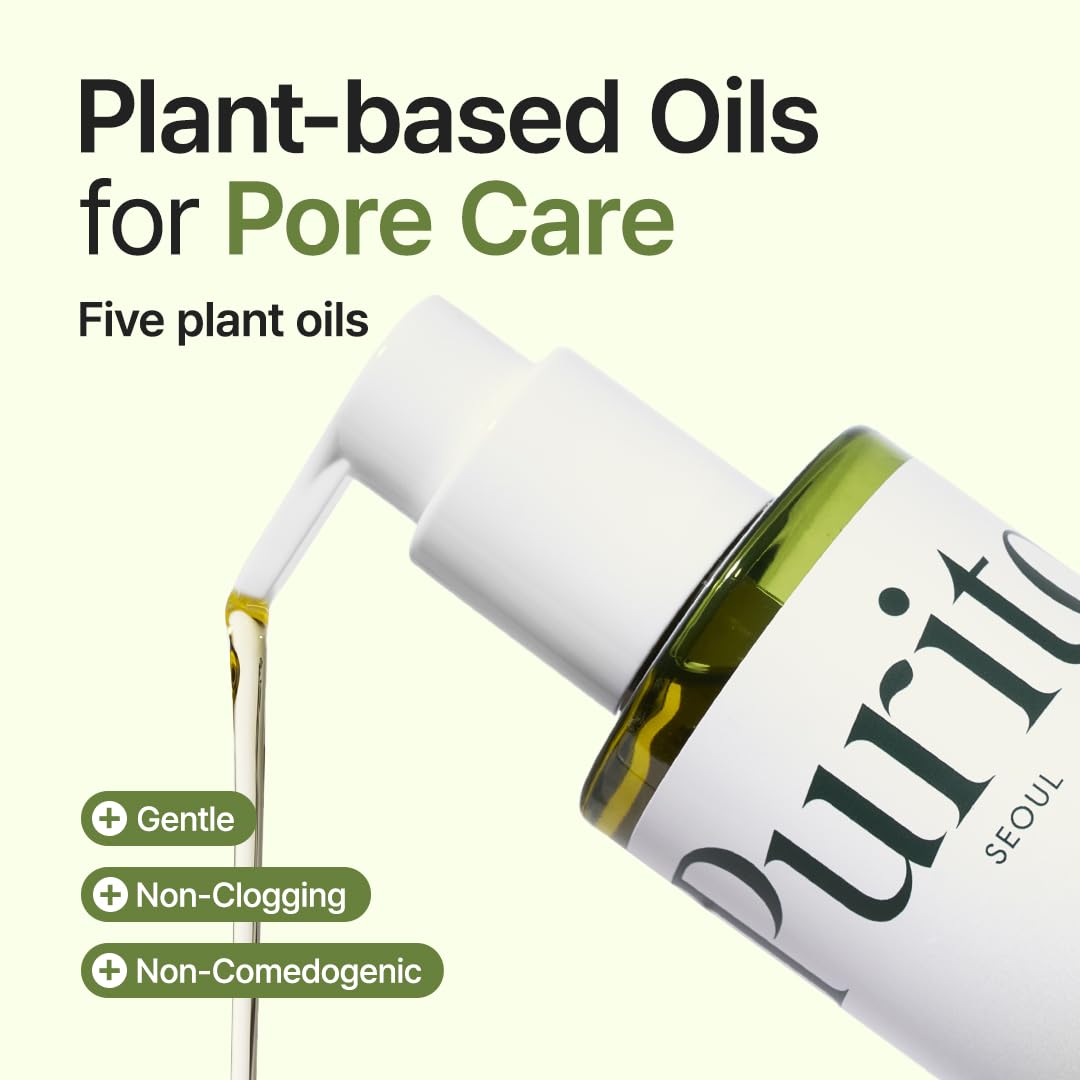 PURITO From Green Cleansing Oil Refill, Fragrance-Free Makeup Remover for Face & Eyes, Gentle Vegan Oil Cleanser for Sunscreen & Waterproof Makeup, Cruelty-Free Korean Skin Care