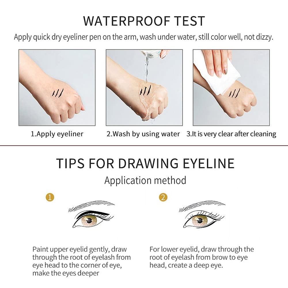 Kaely 6Pcs Glitter Gel Eyeliner Pencil Set for Women, Color Eye Liner Waterproof Smudge Proof with Sharpener, High Pigmented Eye Makeup Liners, lapiz de ojos delineador de ojos contra el agua, 01