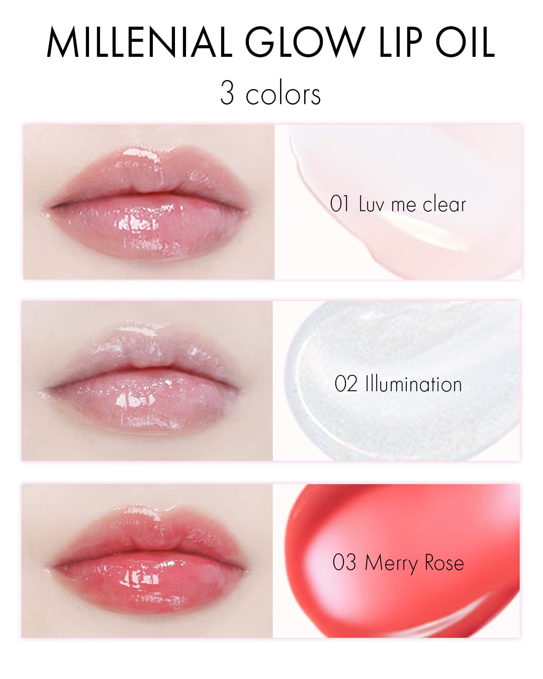 VIDIVICI Millennial Lip Oil #02 Illumination - Non-Sticky Dewy Gloss for Moisturized & Voluminous Lips - Illuminating Transparent Lavender-Blue Glitter Lip Makeup, 0.12 fl.oz.