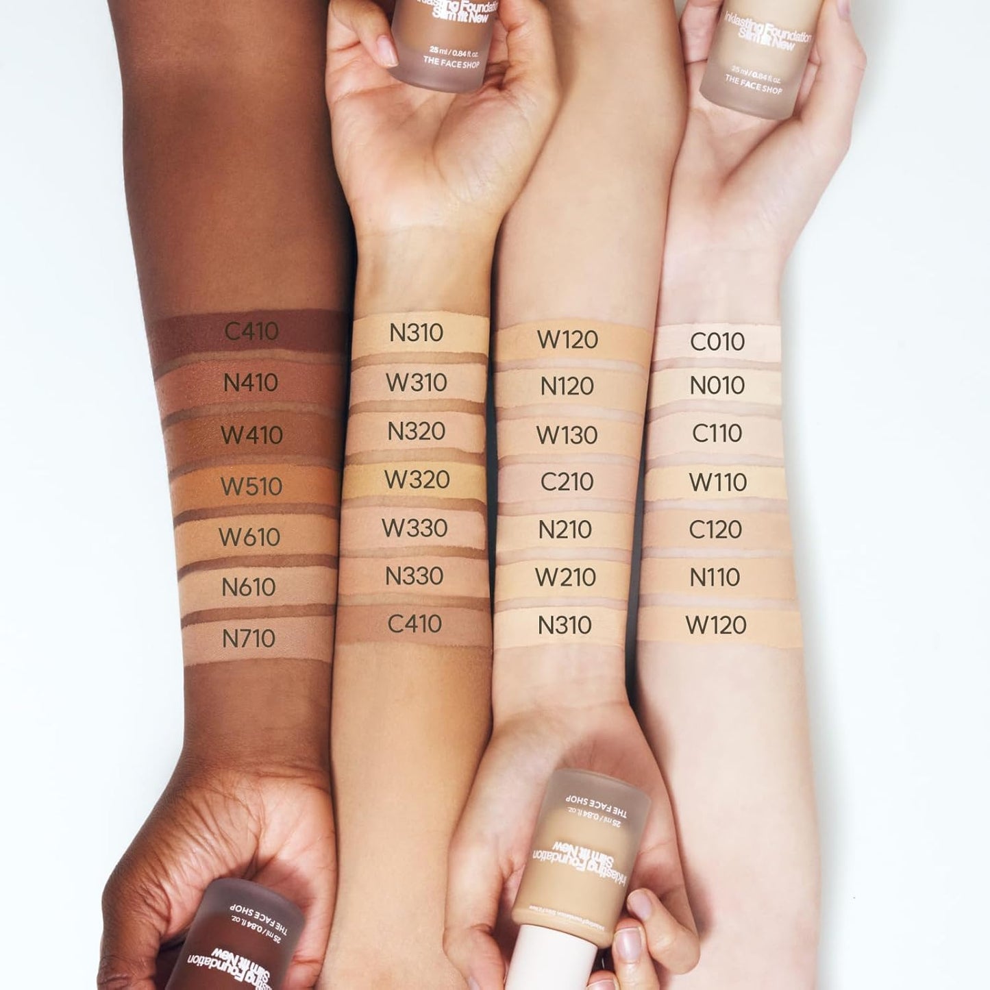 THE FACE SHOP Ink Lasting Liquid Foundation, Full Coverage, 72‑Hour Wear Semi‑Matte Finish, Makeup with Bakuchiol, N710 Espresso, 0.84 Fl. Oz.