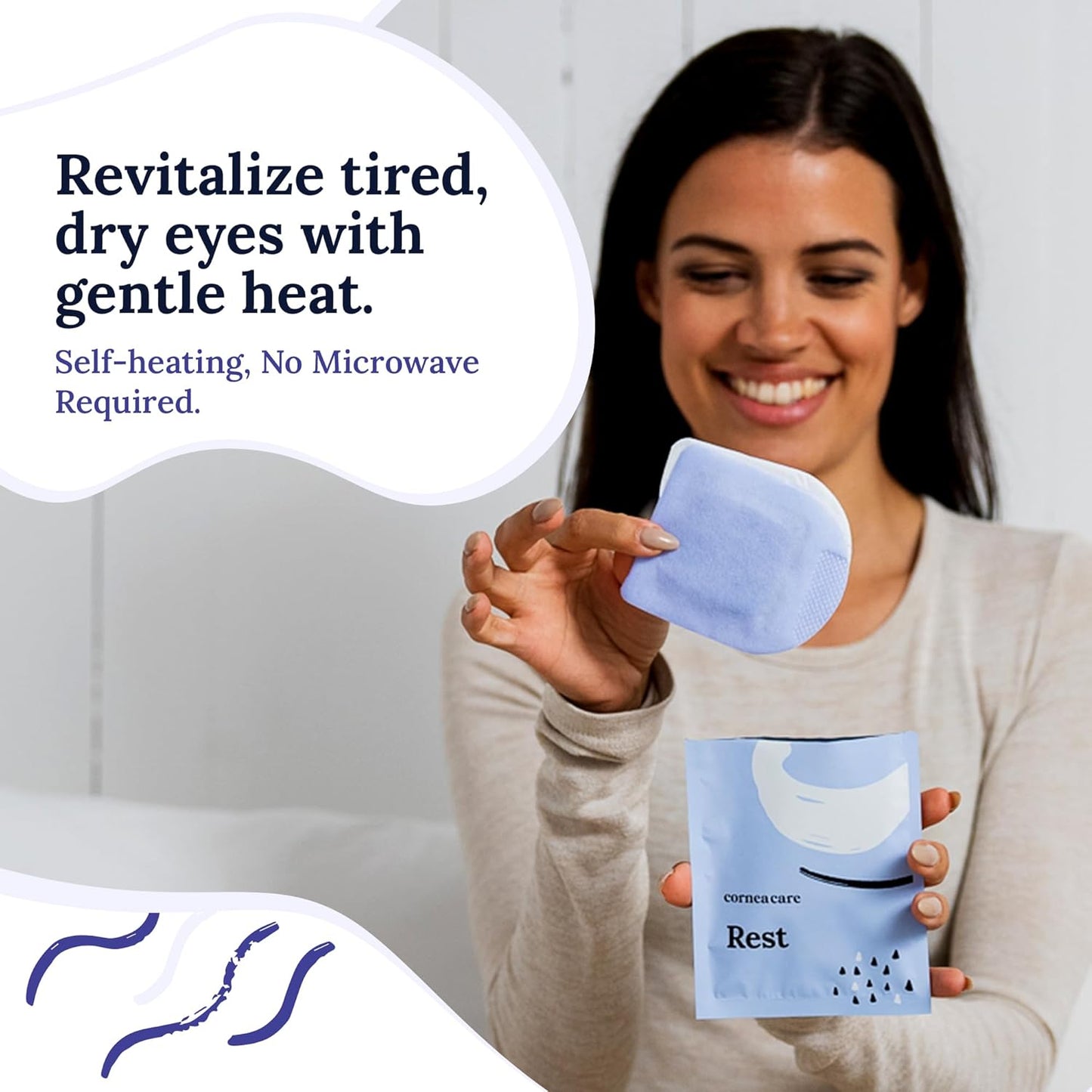 Rest: Self Heating Warm Compress for Dry Eyes | Heated Eye Mask for Fast Relief | No Microwave or Washcloth Needed | Travel Ready | 30 Count