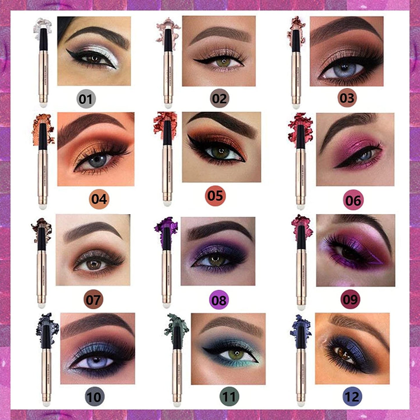 Green Eyeshadow Stick, Cream Shimmer Smooth Eyeshadow Pencil, Hypoallergenic Waterproof Long Lasting Eye Shadow Highlighter Stick, Create High-Impact, Multi-Dimensional Eyes Look