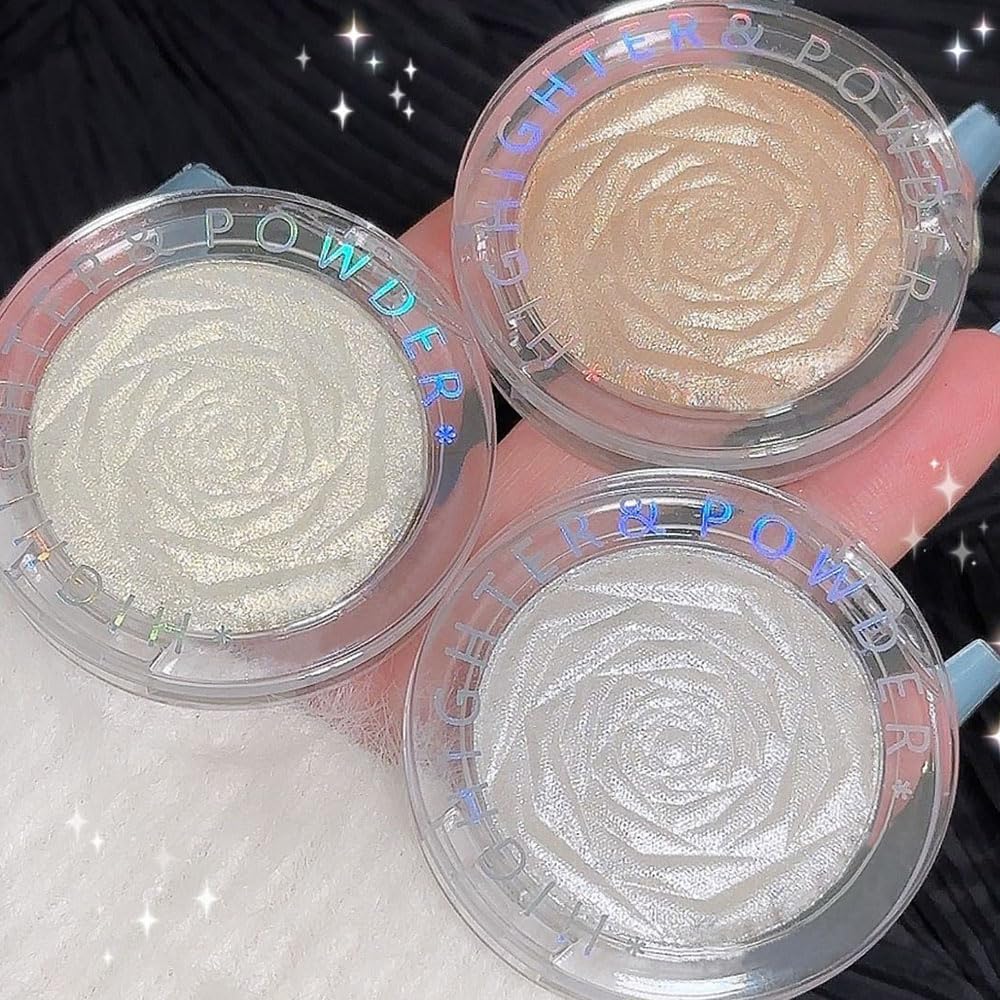 evpct Champagne Gold Face Highlighter Makeup Shimmer Glitter Diamond Sparkly Highlighters Makeup Palette Powder for Face Body Cheek Skin iluminadores iluminador de jos maquillaje luminizers 03