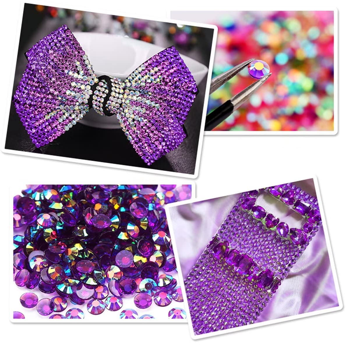 4500 Pcs SS12 3mm AB Flatback Rhinestones for Nails Art Crafts Transparent Glitter Round Gems Crystals DIY Clothes Shoes(Clear Sapphire AB)