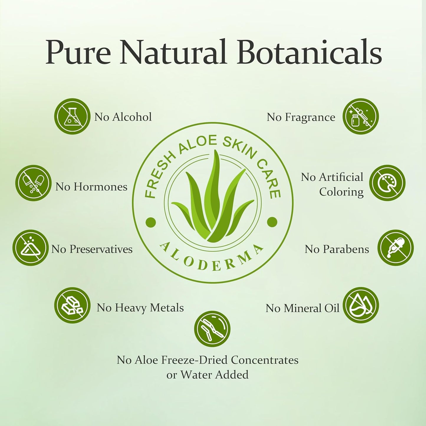 Aloderma 99% Organic Aloe Vera Gel Made within 12 Hours of Harvest - Pump Bottle - Lightweight Aloe Gel for Face and Body, Soothing and Hydrating Sunburn Relief, Great for Scalp & Hair - 6 x 10.6oz