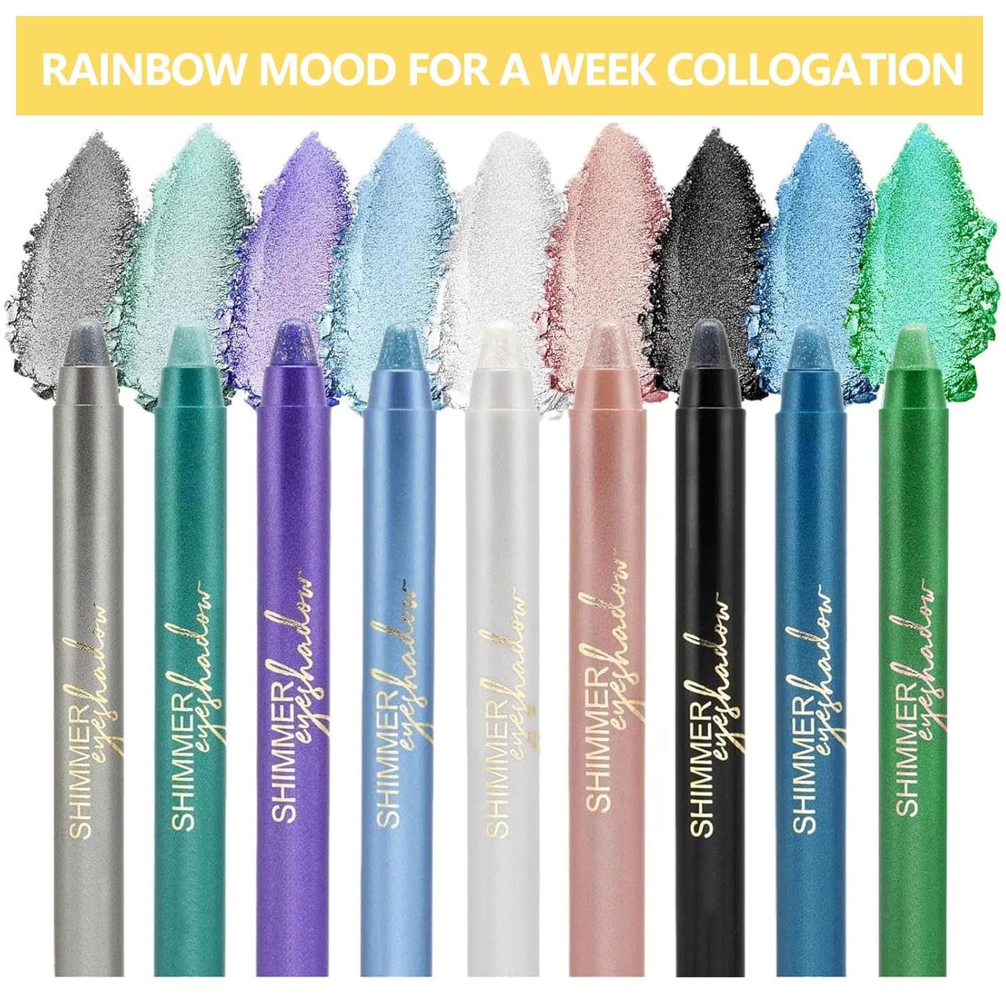 Gray Eyeshadow Stick, Highlighter Eye Liner,Eye Brightener Stick, Shimmer Creamy eyeshadow, Waterproof Eyeshadow Pencil Long Lasting Eye Shadow Makeup.#1 smoky dark gray shimmer