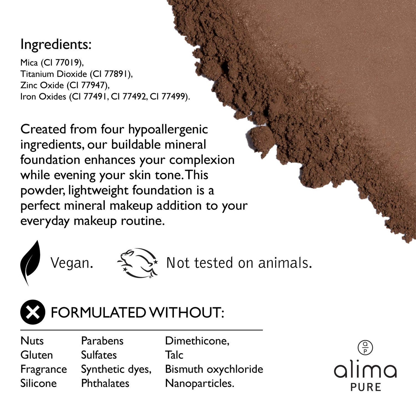 Alima Pure Matte Foundation - Loose Mineral Makeup, Oil Free Talc Free Powder, Natural Full Coverage Foundation .15 oz/4.5g