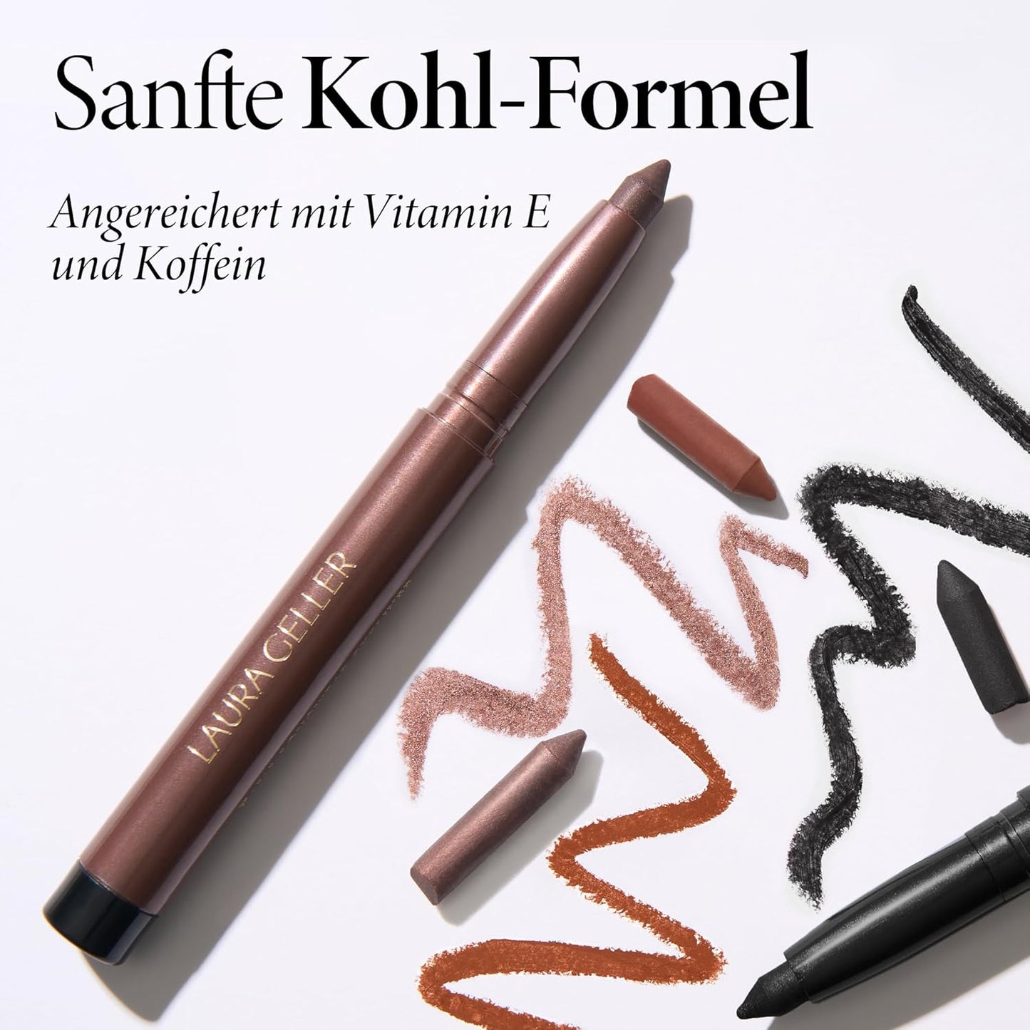 LAURA GELLER NEW YORK Kajal Longwear Kohl Eyeliner Pencil with Caffeine, Smooth & Blendable Makeup, Deep Black