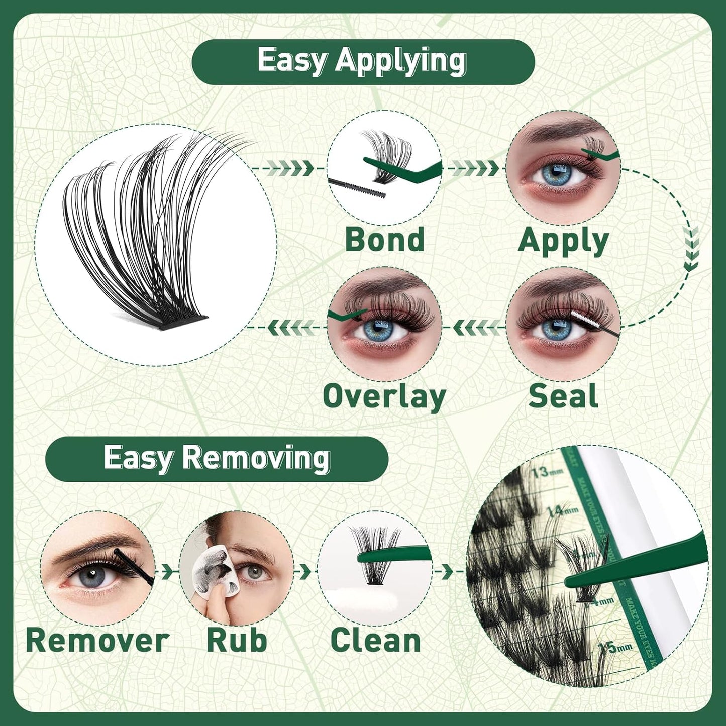 Lash Clusters 280Pcs Eyelash Clusters KEYYOU 60D C Curl 9-18MIX Clusters Lashes Thick Super Soft Wispy DIY Eyelash Extension at Home(60D-C,9-18MIX)