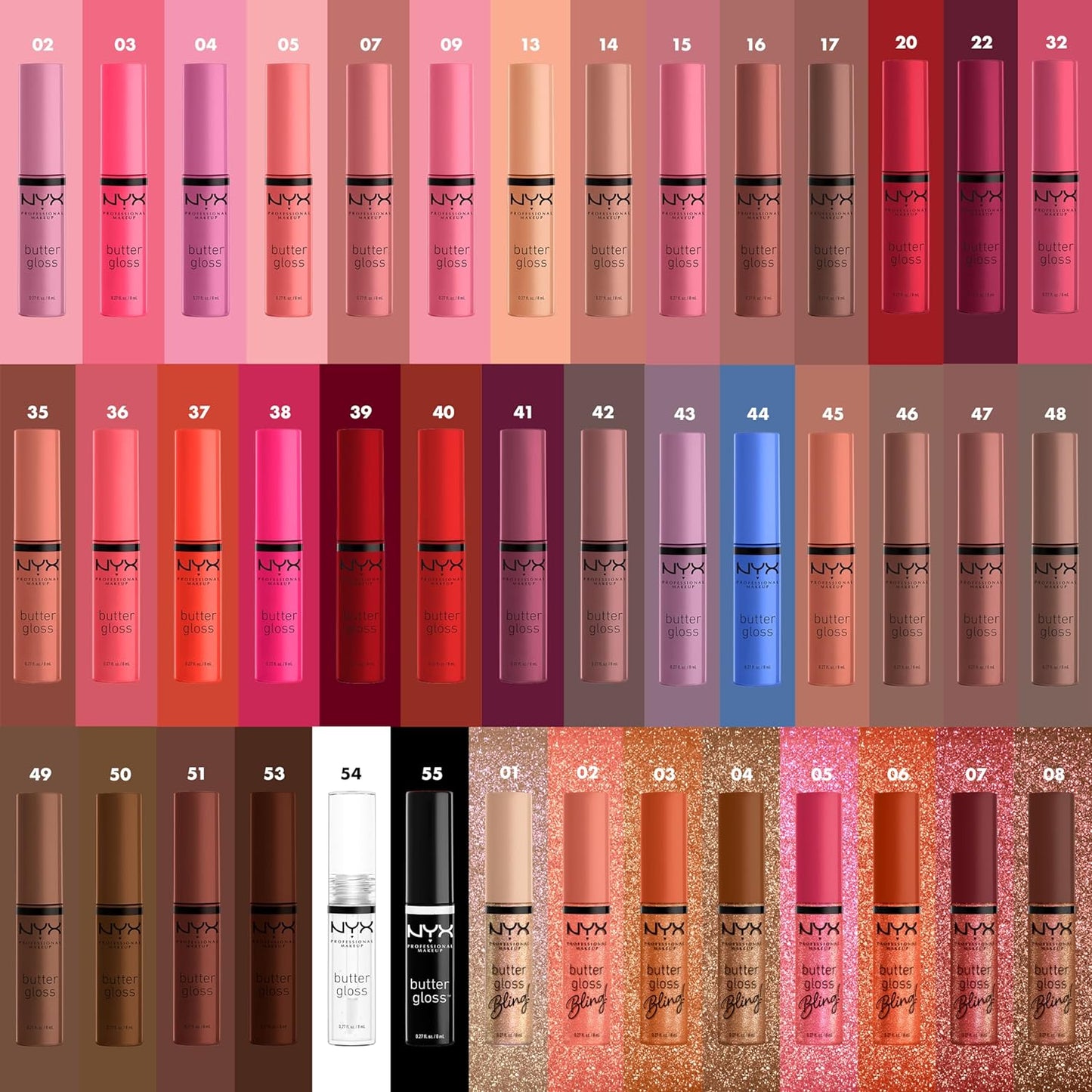 NYX PROFESSIONAL MAKEUP Butter Gloss Bling Lip Gloss, Non Sticky and Shiny Vegan Lip Makeup - Dripped Out