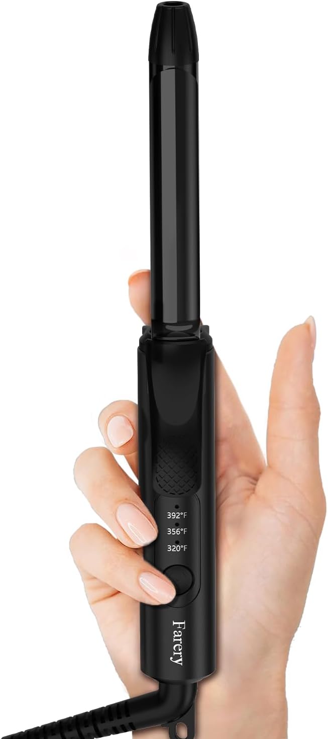 1/2 Inch Ceramic Mini Hair Curler with 3 Adjustable Temp, Dual Voltage, Travel Curling Iron for Short Hair, Infused with Keratin & Argan Oil, Storage Bag
