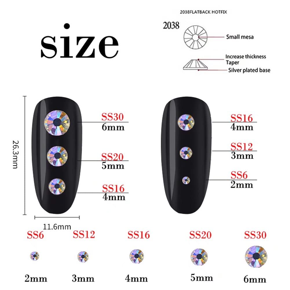 1000 Pieces SS20 5mm Flatback Rhinestones AB Clear Round Gems Crystals for Nail Art DIY Crafts Clothes Shoes Bags （Transparent Champagne AB）