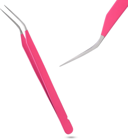 My Lash Tools New Isolation Lash Tweezers For Eyelash Extensions Best for Individual Isolation & Classic Lashes Japanese Stainless Steel Lightweight Precision Lashing Twisers (MattePInkJPs)