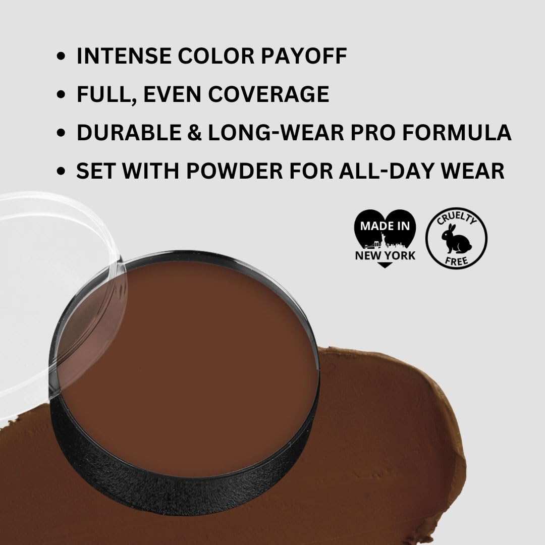 Mehron Makeup Color Cups | Stage, Foundation, Face Paint, Body Paint, Halloween | Face Paint Makeup | Greasepaint .5 oz (14 g) (Wolfman Brown)