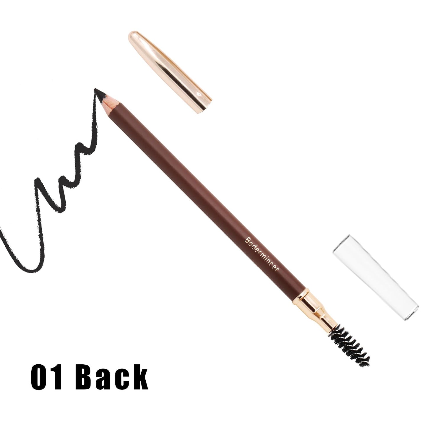 Eyebrow Pencil Longlasting Waterproof Durable Automaric Liner Eyebrow 5 Colors to Choose (5pcs, 1# Black)