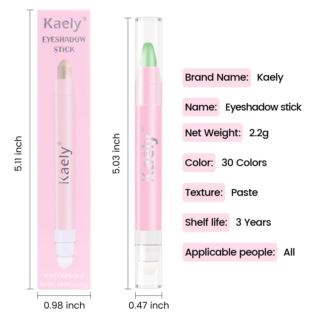 evpct 2Pcs Cream Eye Shadow Brightener Sticks Set for Eyes Waterproof, Sky Blue & Greenish Cyan Shimmer Cream Eyeshadow Applicator Stick Pigmented Eye Makeup sombras en crema para ojos 10+12
