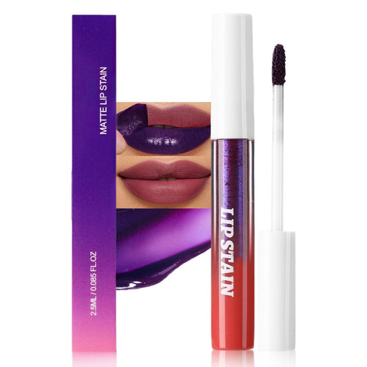 evpct Maroon Red Peel Off Lip Stain Tints, Matte Liquid Lipstick Lip Stain Long Lasting Waterproof for Women, Non-stick Cup Lipstick Peel Off Highly Pigmented Not Faded Smudge-proof Easy to Apply, 01