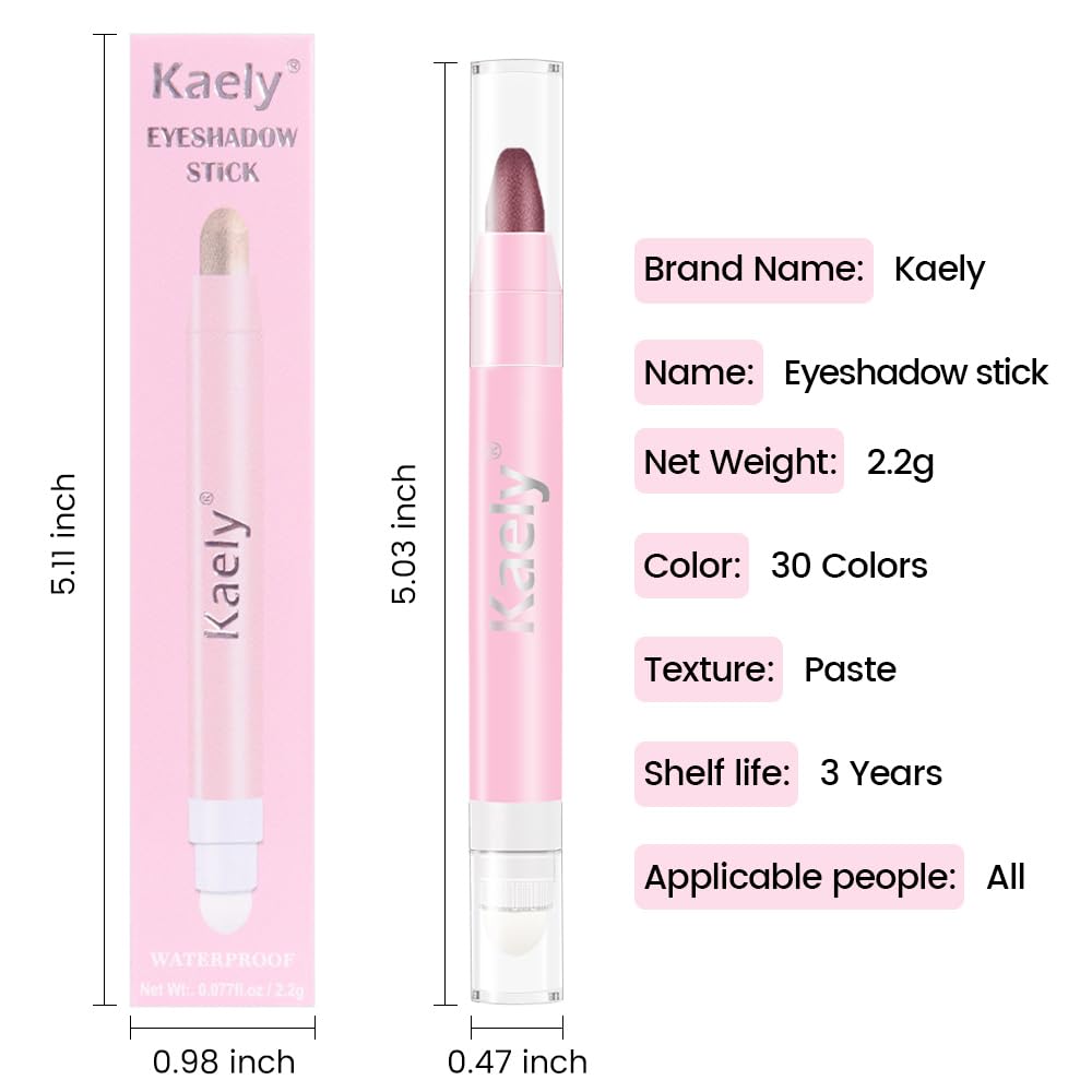 evpct 2Pcs Cream Eye Shadow Brightener Sticks Set for Eyes Waterproof, Champagne & Orchid Shimmer Cream Eyeshadow Applicator Stick Long Lasting Pigmented Eye Makeup sombras en crema para ojos 17+26