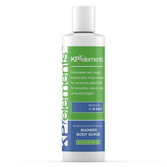 KP Elements Body Scrub (8 fl oz) | Keratosis Pilaris Treatment | Exfoliating Body Scrub and Body Moisturizer for Dry Skin | Helps Reduce Red Bumps | Body Skin Care Product for Men and Women