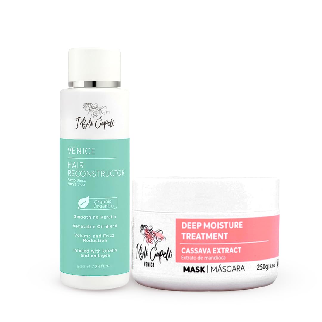 Venice Smoothing Keratin Kit - Brazilian Hair Straightening Treatment for Silky Soft Hair (250g), Pack of 2