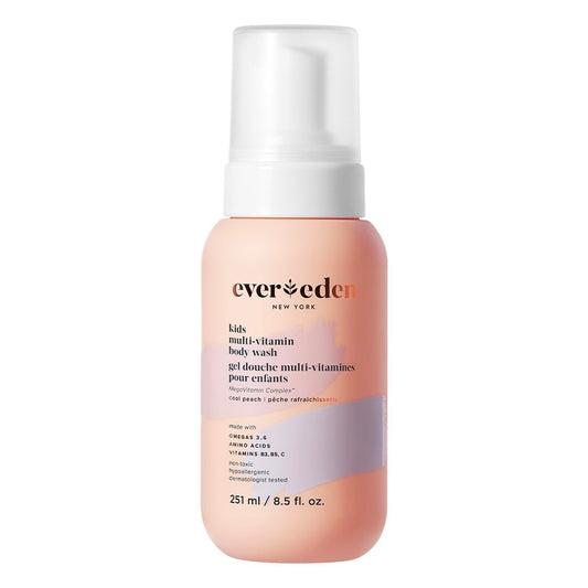 Evereden Multi-Vitamin Kids Body Wash Cool Peach: Gentle Body Wash Sensitive Skin Nourishment & Hydration Formula | Clean Non-Toxic for Kids | 8.5 fl oz.