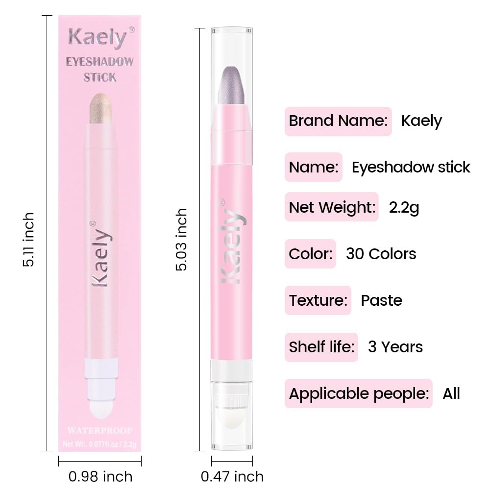 evpct 2Pcs Cream Eye Shadow Brightener Sticks Set for Eyes Waterproof, Taupe Smoky Amethyst Shimmer Cream Eyeshadow Applicator Stick Long Lasting Pigmented Eye Makeup sombras en crema para ojos 19+24