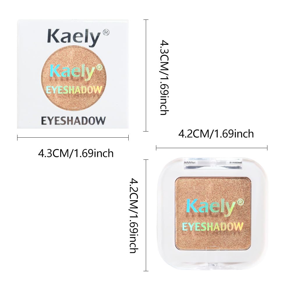 evpct Gold Single Eye Shadow Palette Makeup for Older Women, Gold Bronze Copper Brown Shimmer Glitter Sparkly Metallic Cream Eyeshadow Palette Brightener Makeup, High Pigment Monochrome Mini Eyeshadow