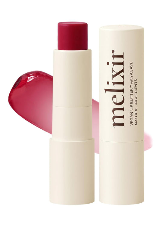 Melixir Vegan Lip Butter (12 Colors), Hydrating Tinted Lip Balm Stick, Bee-Free, Petrolatum-Free, Plant-Based, Moisturizes Dry & Chapped Lips With Shea Butter, Sheer, Natural Finish - #15 Dirty Pink