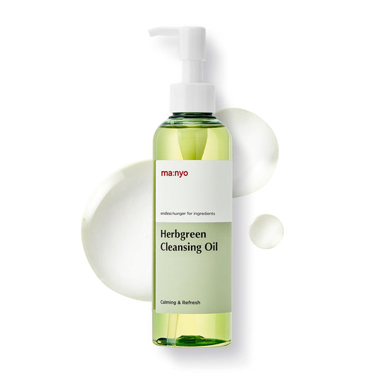 ma:nyo Herb Green Cleansing Oil | Gentle Makeup Remover with Natural Herbal Extracts, Artemisa, Tea Tree | Deep Cleansing & Hydrating | Suitable for All Skin Types | Korean Skincare 6.7 fl oz (200ml)