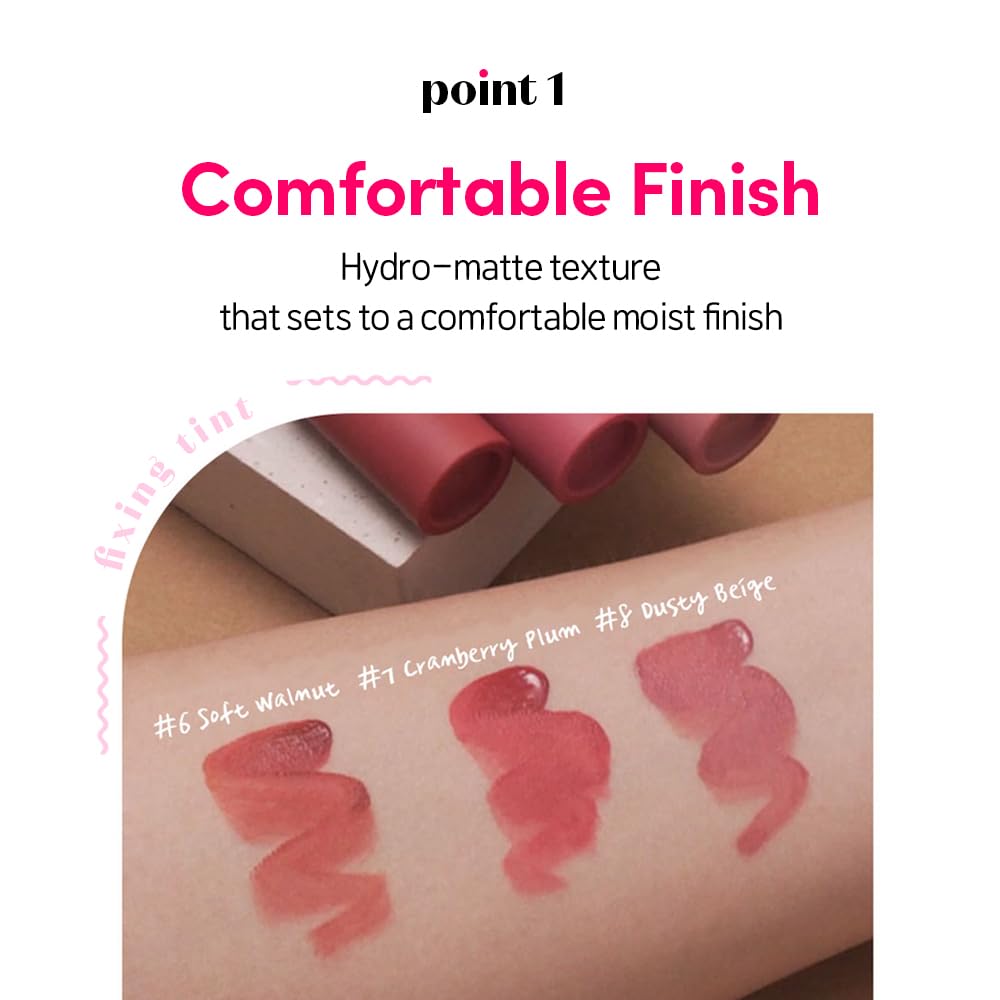 ETUDE Fixing Tint #05 Midnight Mauve (4g) | Long Lasting High Pigmented Liquid Lipstick | Waterproof Lightweight Matte Finish Lip Stain | Full Coverage | Korean Makeup, Kbeauty