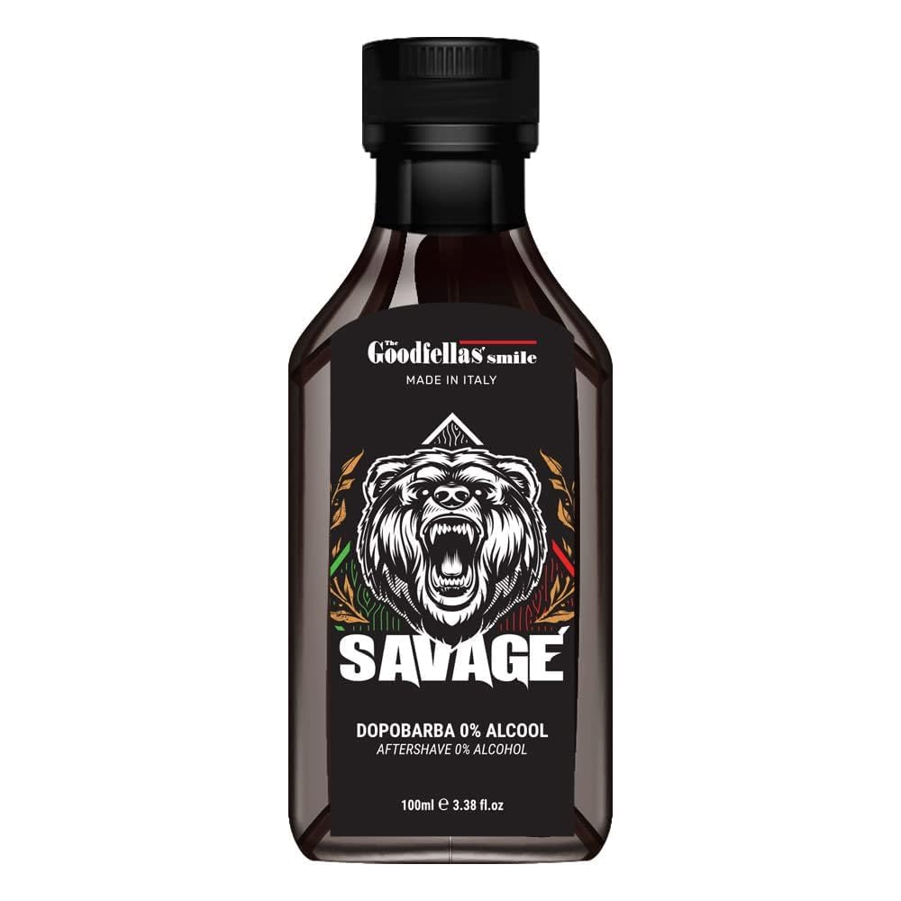 The Goodfellas' smile Alcohol-Free Soothing Aftershave Splash/Tonic, Made in Italy, 100 ml, 3.38 oz (SAVAGE/Bergomot & Lemon)