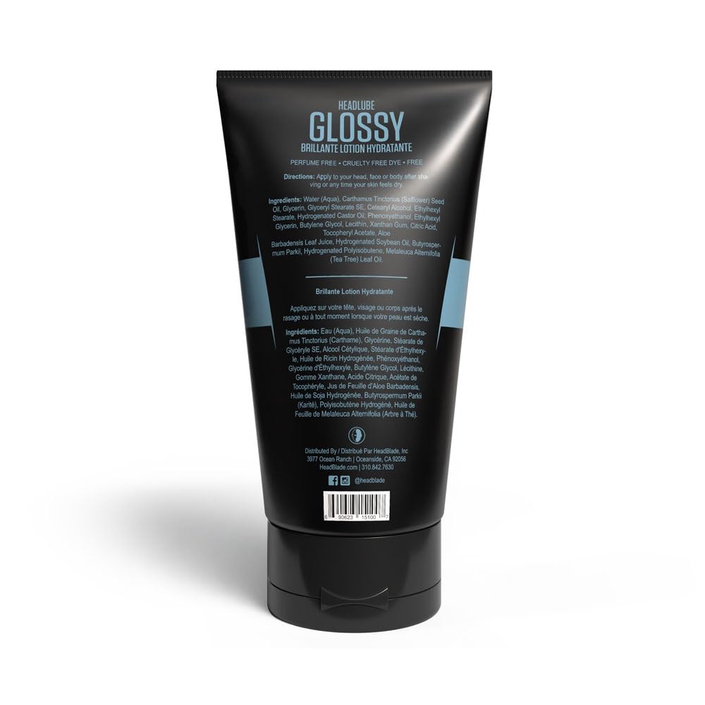 HeadBlade HeadLube Glossy Aftershave Moisturizer Lotion for Men (5 oz) - Leaves Head Shiny and Grease-Free