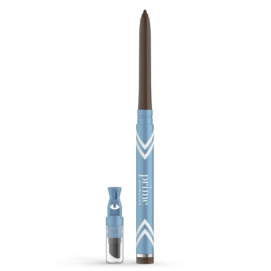 PrimeEyes Glide Eyeliner for Mature Women – Water-Resistant, Long-Stay and Mess-Proof – Gel Cream Texture, Discreet Sharpener and Effective Smudger (Wood (brown))