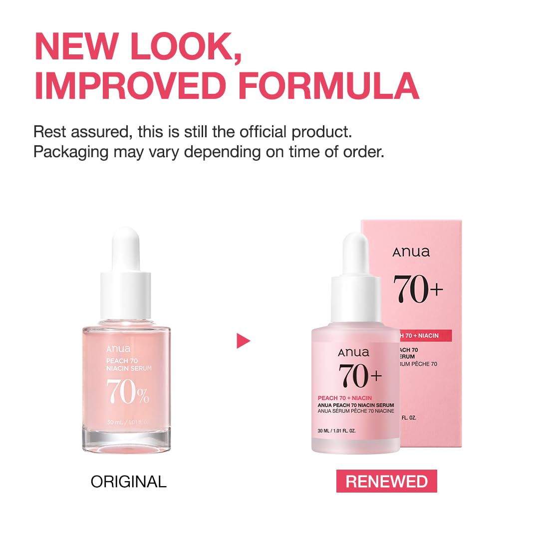Anua Peach 70 Niacinamide Serum 30ml / brightening hydrating face serum/daily clean beauty (1.01 fl. oz.)