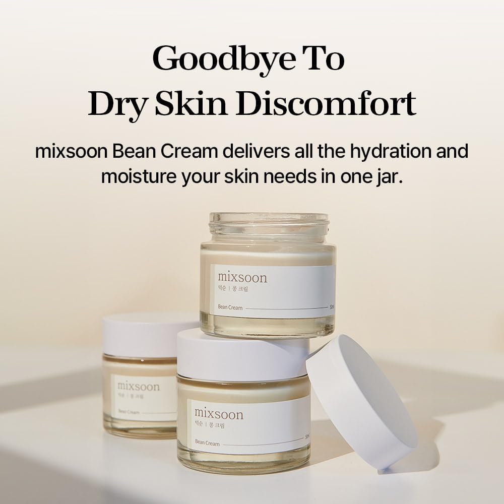 mixsoon Bean Cream - Intensive Moisture Face Cream For Smooth, Nourished Skin, Pore & Sebum Care - Korean Skincare For Glass Skin - Non-sticky (2.19 Fl. Oz / 65ml)