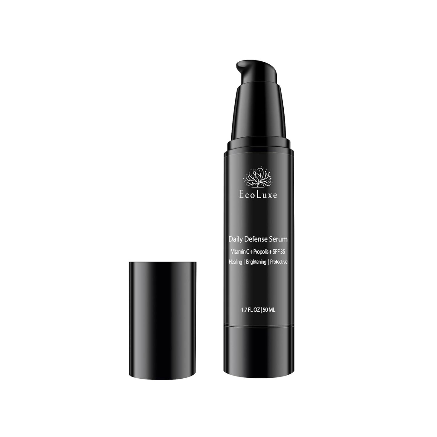 Vitamin C & Propolis Serum with SPF 35 – Daily Defense Brightening & Hydrating Antioxidant Face Serum for Sensitive Skin, Anti-Aging & Sun Protection