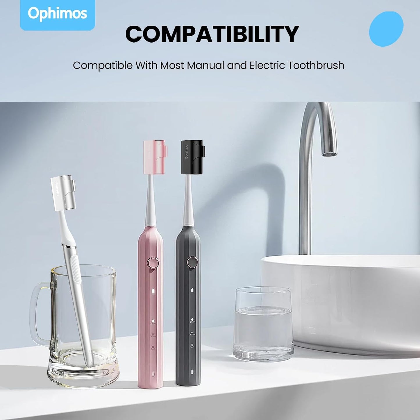 4 Count Aluminum Alloy Toothbrush Cover Caps for Family, Travel Toothbrush Covers Long-lasting Toothbrush Head Caps for Most Electric/Manual Brushes,Silver-Pink-Blue-Black