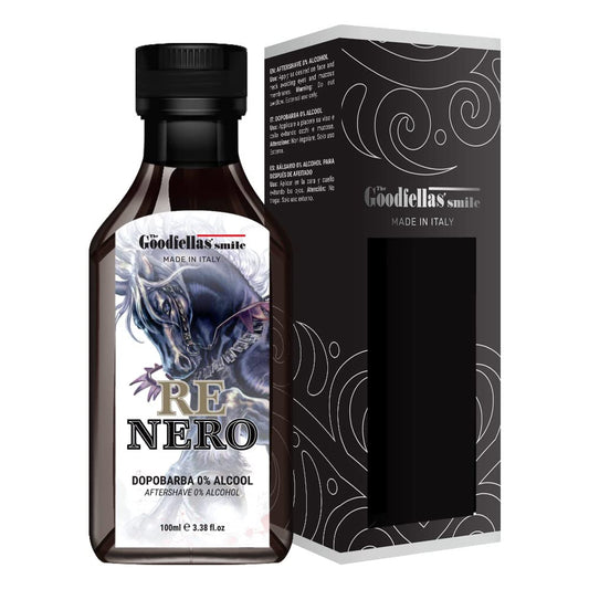 The Goodfellas' smile Alcohol-Free Soothing Aftershave Splash/Tonic, Made in Italy, 100 ml, 3.38 oz (NERO/Patchouly & Cedarwood)