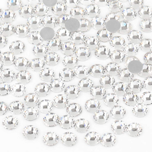 Beadsland 1440pcs Flat Back Crystal Rhinestones Round Gems for Nail Art and Craft Glue Fix, Crystal (SS10(2.7-2.8mm))