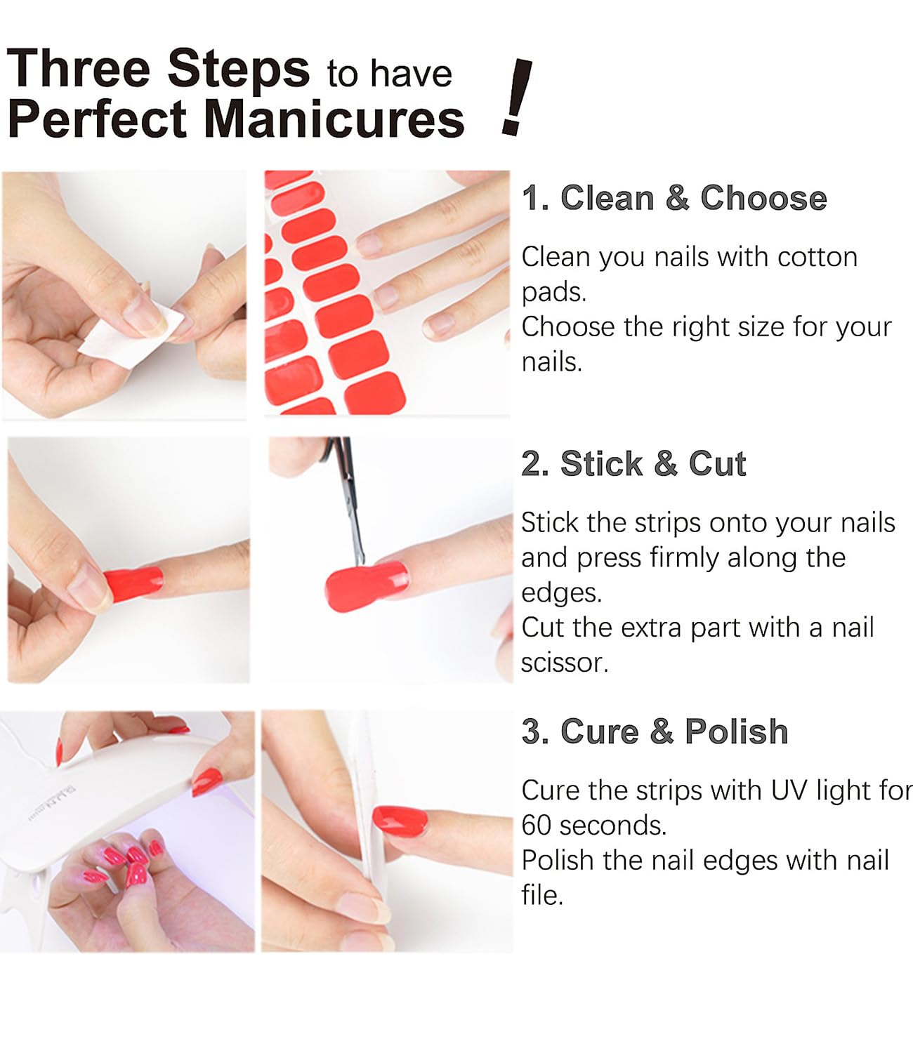Semi Cured Gel Nail Strips, Irregular French, Beige 20pcs Gel Nails Sticker UV for Home Nails DIY