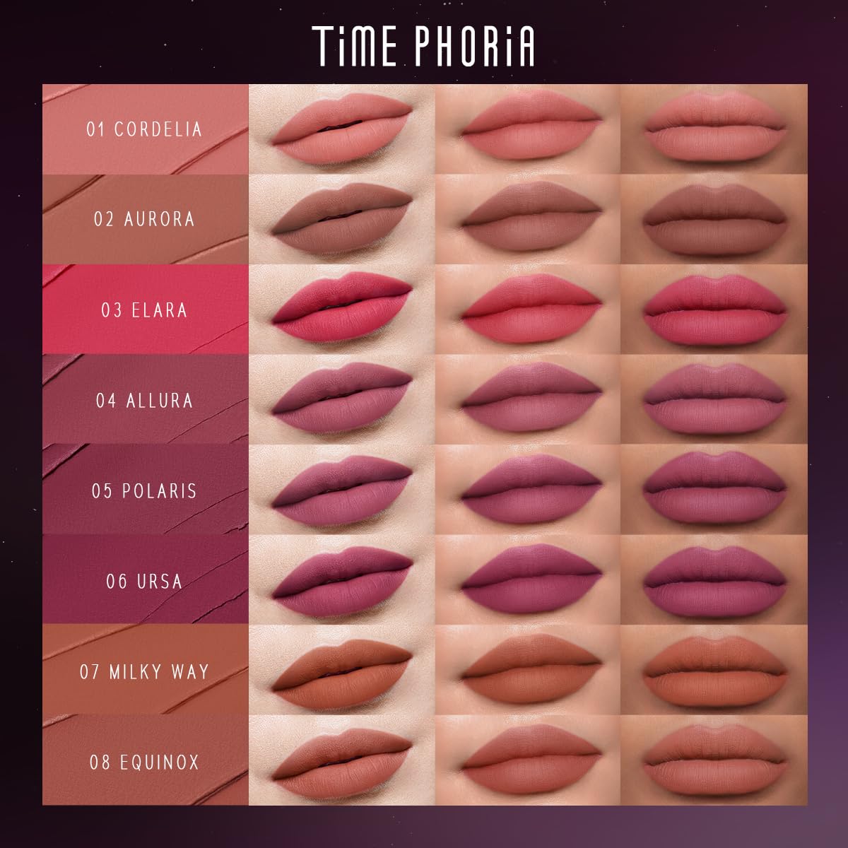 NEBULA VELVET LIP CREAM-Long Lasting Lip Stain, Waterproof and Transfer Proof Lip Tint, Matte Finish Lipstick, Smooth Out Lip Lines, Lightweight Lip Cream, High Coverage (01 CORDELIA)