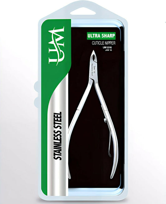 UM Supplies Cuticle Trimmer | Hangnail Remover | Extremely Sharp | Professional Cuticle Nippers | Stainless Steel | Cuticle clippers | Pedicure Manicure Tool I Jaw 16 (6mm)