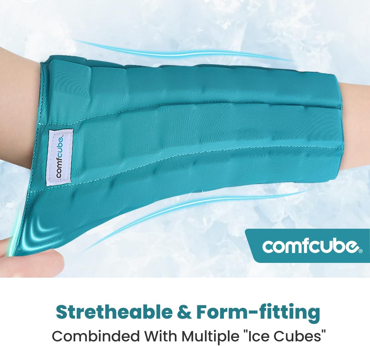 Elbow Ice Pack for Tendonitis & Tennis Elbow, 2 Hours Long Lasting Cold Compression Flexible Ice Pack Wrap Sleeve, Pain Relief for Golfers Arm, Arthritis, Injuries