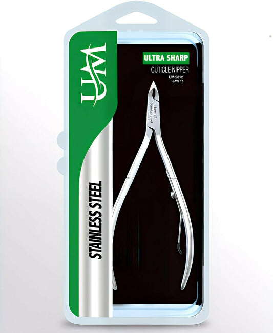 UM Supplies Cuticle Trimmer | Hangnail Remover | Extremely Sharp | Professional Cuticle Nippers | Stainless Steel | Cuticle clippers | Pedicure Manicure Tool I Jaw12 (4mm)