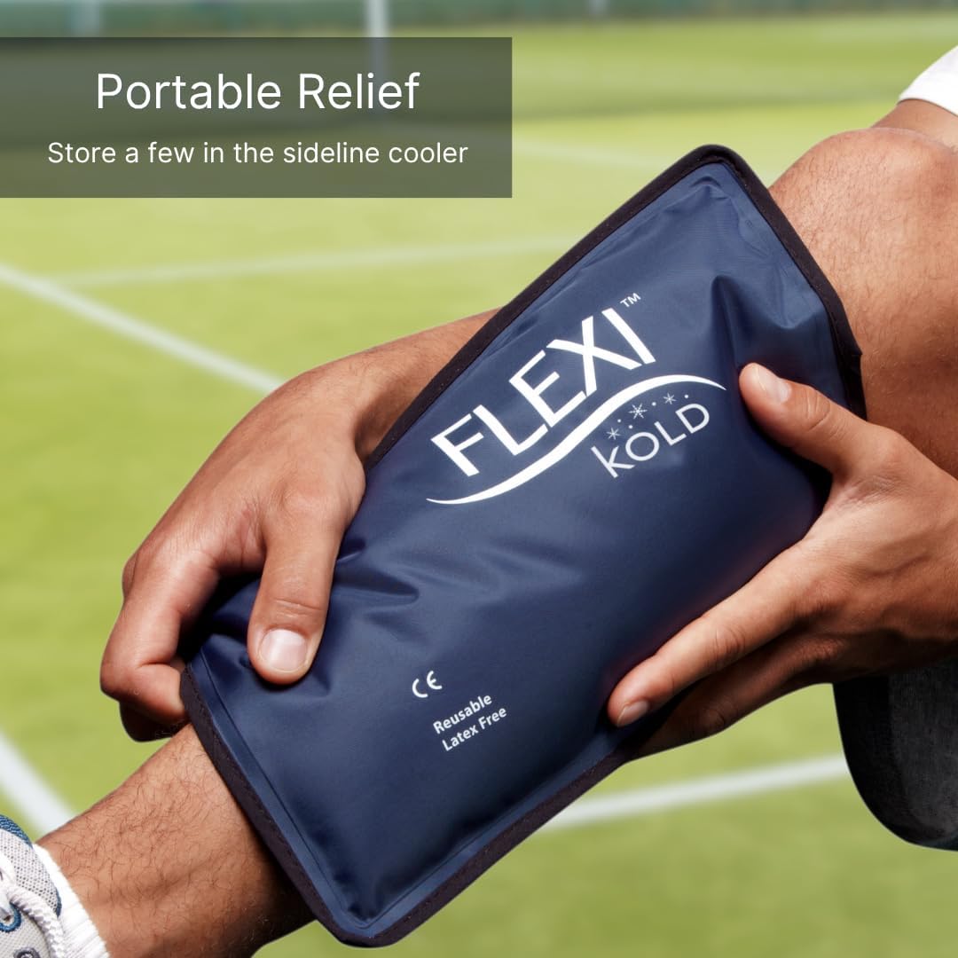 2 FlexiKold Gel Ice Packs - Ice Packs for Injuries Reusable, Back Pain Relief, Knee Ice Pack Wrap, After Surgery, Ice Pack for Knee - 6303-COLD-2PK by NatraCure - Medium – 2PK