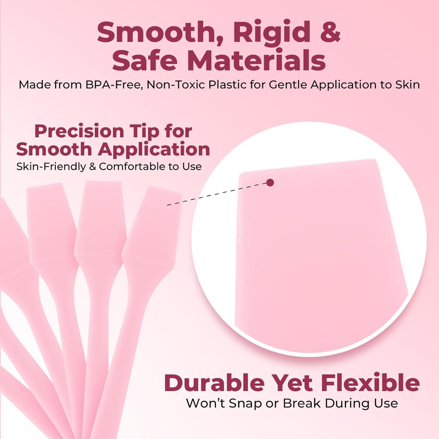 Mini Face Cream Spatula (2.5", 500 Pack) - Small Lotion Spatula Tool for Skincare, Creams & Crafts | Skincare Applicator for Mixing, Cosmetic, Face Mask | Disposable Makeup Paddles | Pink