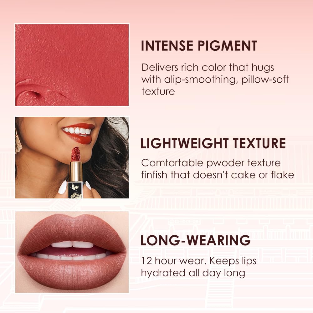 Catkin Semi-Matte Lipstick Hydrating High Impact Color Infused with Vitamin E and Avocado Oil Smooth Soft Texture Long Lasting Matte Finish 174