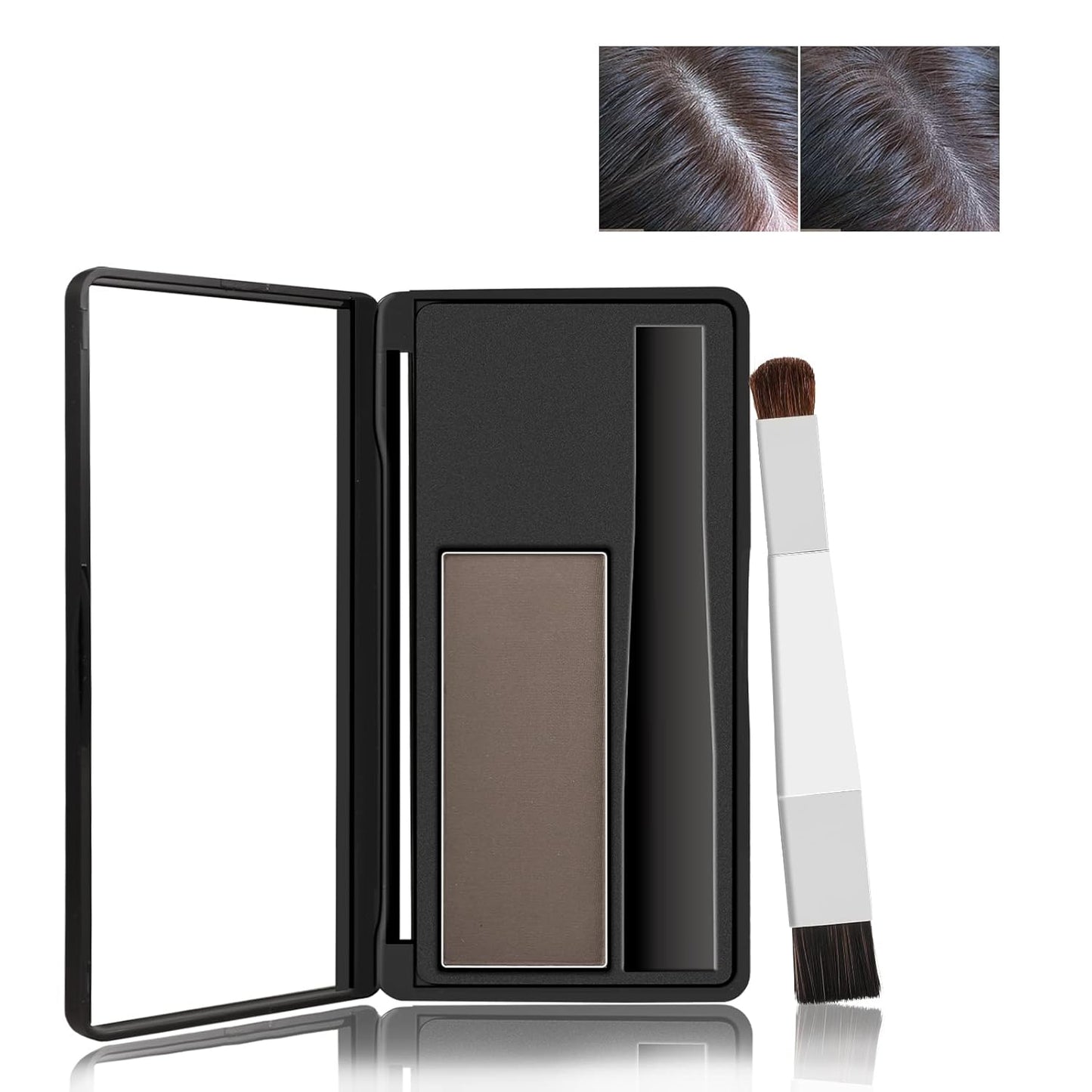 Boobeen Temporary Hair Concealer Kit - Root Touch Up Cover Gray Hair - Color Powder Brush
