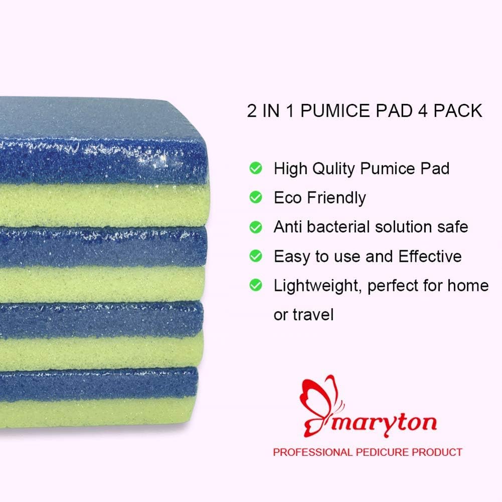 Maryton Foot Pumice Stone for Feet Hard Skin Callus Remover and Scrubber (Pack of 4) (Yellow)